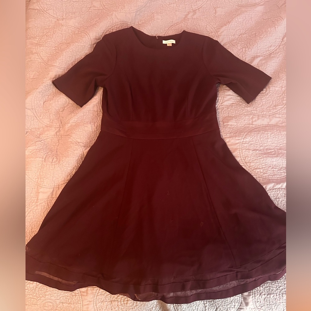 CALVIN KLEIN Elegant Burgundy Dress